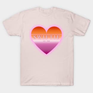 Sapphic Swiftie Lesbian Pride Heart T-Shirt